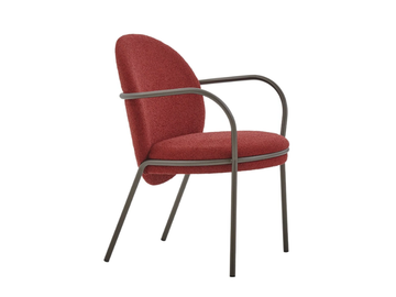 OYSTER WA - Upholstered stainless steel chair with armrests by PARLA