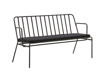 PALM A - Painted metal garden bench with armrests by PARLA