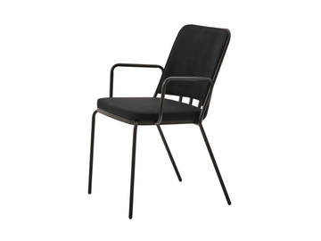 PALM XA - Upholstered painted metal chair with armrests by PARLA