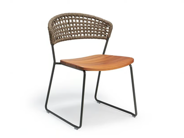 TANIN - Sled base iroko garden chair by PARLA