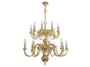 AMSTERDAM 20 ARMED CHANDELIER - Brass chandelier by Patinas Lighting