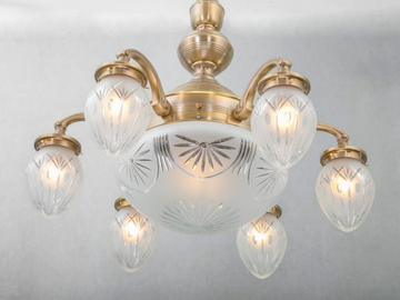 BRATISLAVA 6 - Handmade brass chandelier by Patinas Lighting