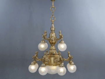 FORTUNA 12 - Handmade brass chandelier by Patinas Lighting