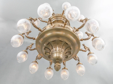 FORTUNA 24 - Handmade brass chandelier by Patinas Lighting
