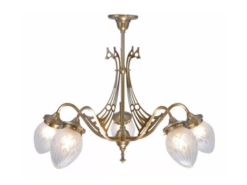 GENOA 5 - Handmade brass chandelier by Patinas Lighting