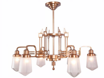 HOFFMANN 6 - Handmade brass chandelier by Patinas Lighting