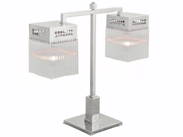 HOFFMANN IV - Handmade nickel table lamp by Patinas Lighting