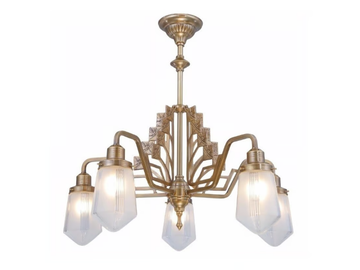 LINZ - Handmade brass chandelier by Patinas Lighting