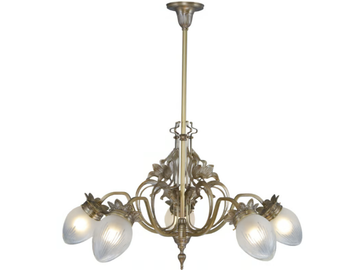 LYON 5 - Handmade brass chandelier by Patinas Lighting