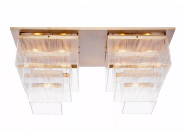MONACO III - Ceiling lamp in brass and glass by Patinas Lighting