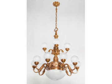 PECS - Brass chandelier by Patinas Lighting