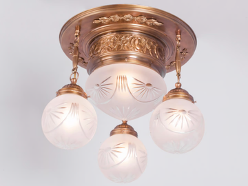 PECS III - Brass ceiling lamp by Patinas Lighting