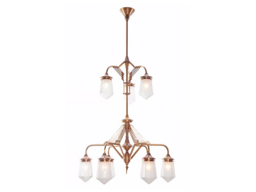 PRAGUE 9/I - Handmade brass chandelier by Patinas Lighting