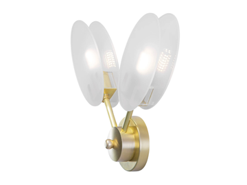 PRESENT WALL LIGHT 2V - LED brass wall light by Patinas Lighting