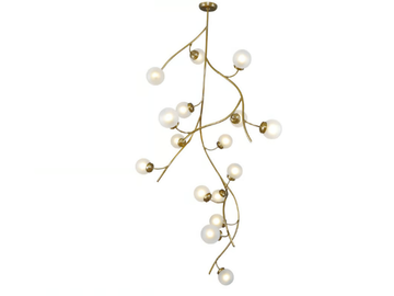 PRIMAVERA 16 - Handmade brass ceiling lamp by Patinas Lighting