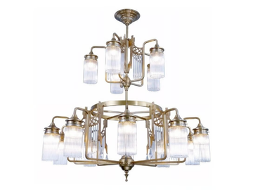 TRIEST 15 - Handmade brass chandelier by Patinas Lighting