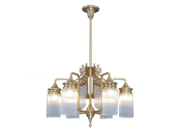 TRIEST 6 - Handmade brass chandelier by Patinas Lighting