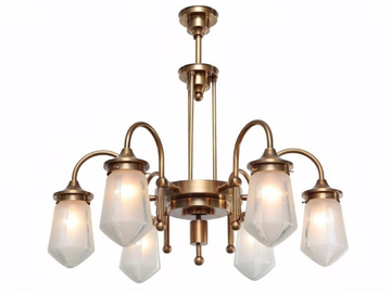 TYROL 6 - Handmade brass chandelier by Patinas Lighting