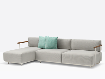 ARKI-SOFA - Sectional fabric garden sofa with chaise longue by Pedrali