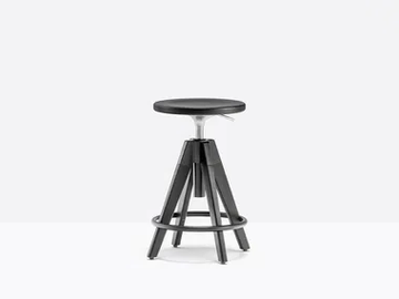 ARKI-STOOL ARKW8 - Swivel oak stool with gas lift by Pedrali