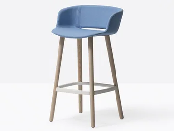BABILA 2757/2 - Fabric stool with armrests with footrest by Pedrali