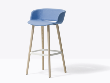 BABILA 2758/2 - High upholstered fabric stool with back by Pedrali