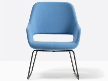 BABILA COMFORT 2749 - Sled base fabric easy chair with armrests by Pedrali
