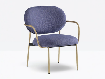 BLUME 2959 - Upholstered fabric easy chair with armrests by Pedrali