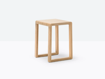 BRERA 383 - Oak stool with footrest by Pedrali