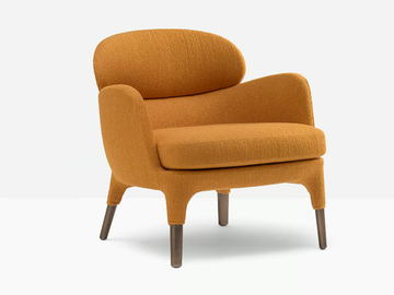 ESTER LOUNGE - Fabric armchair with armrests by Pedrali