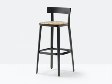 FOLK 2927 - High ash stool with back by Pedrali