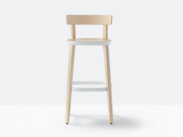 FOLK 2937 - High ash stool with footrest by Pedrali