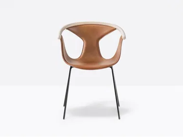 FOX 3728 - Tanned leather chair with armrests by Pedrali