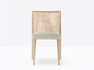 GLAM 433 - Wooden chair with woven cane backrest by Pedrali