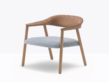 HÉRA LOUNGE 2869 - Ash easy chair with integrated cushion by Pedrali