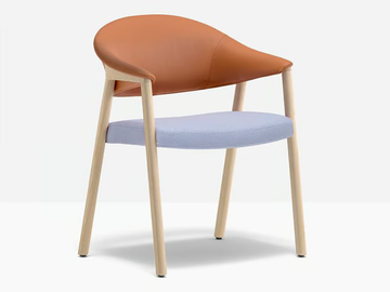 HÉRA SOFT - Upholstered fabric chair with armrests by Pedrali