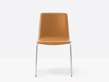 INGA 5663 - Upholstered tanned leather chair by Pedrali