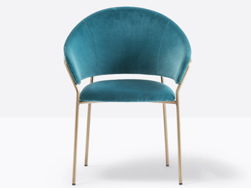 JAZZ 3716 - Upholstered fabric chair with armrests by Pedrali