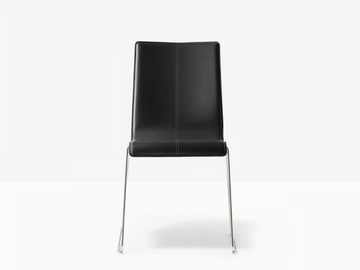 KUADRA 1298 - Sled base tanned leather chair by Pedrali