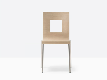 KUADRA 1301 - Stackable chair with armrests by Pedrali