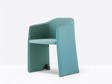LAJA WINGS 889 G - Upholstered chair with castors by Pedrali
