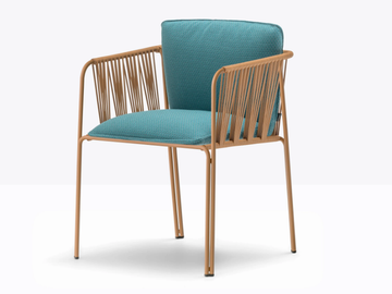 NARÌ - Steel garden chair with armrests by Pedrali
