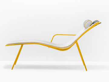 NOLITA 3654 - Steel sun lounger with armrests by Pedrali