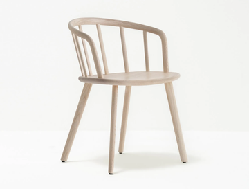 NYM 2835 - Ash chair with armrests with integrated cushion by Pedrali