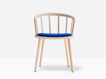 NYM 2836 - Sled base ash chair with armrests with integrated cushion by Pedrali