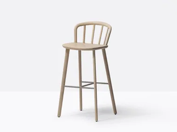 NYM 2839 - High ash stool with back by Pedrali