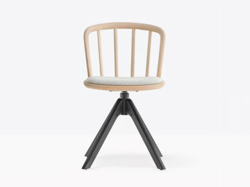NYM 2841 - Swivel ash chair with integrated cushion by Pedrali