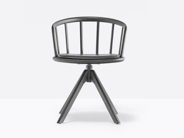 NYM 2846 - Swivel trestle-based ash chair with armrests by Pedrali
