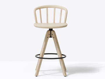 NYM 2848 - Trestle-based wooden stool with footrest by Pedrali