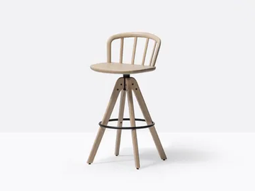 NYM 2849 - Swivel high trestle-based ash stool by Pedrali